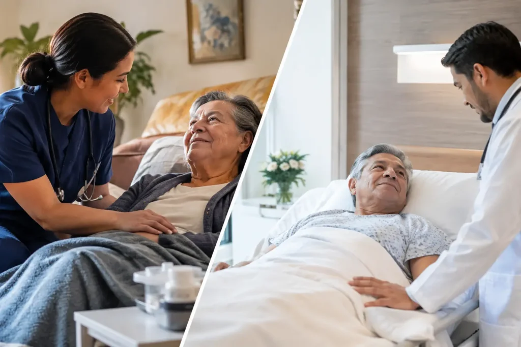 Hospitalización domiciliaria versus clínica privada